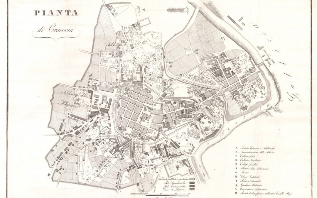 1831, Plan Wolnego Miasta Krakowa w obrębie okopów