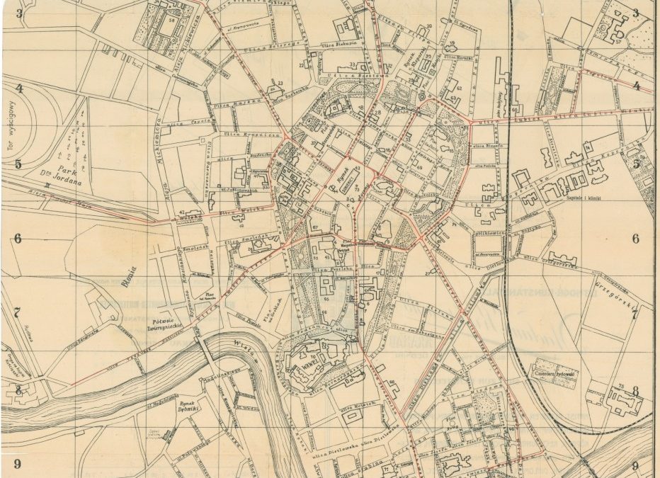 1914, Stadtplan von Krakau